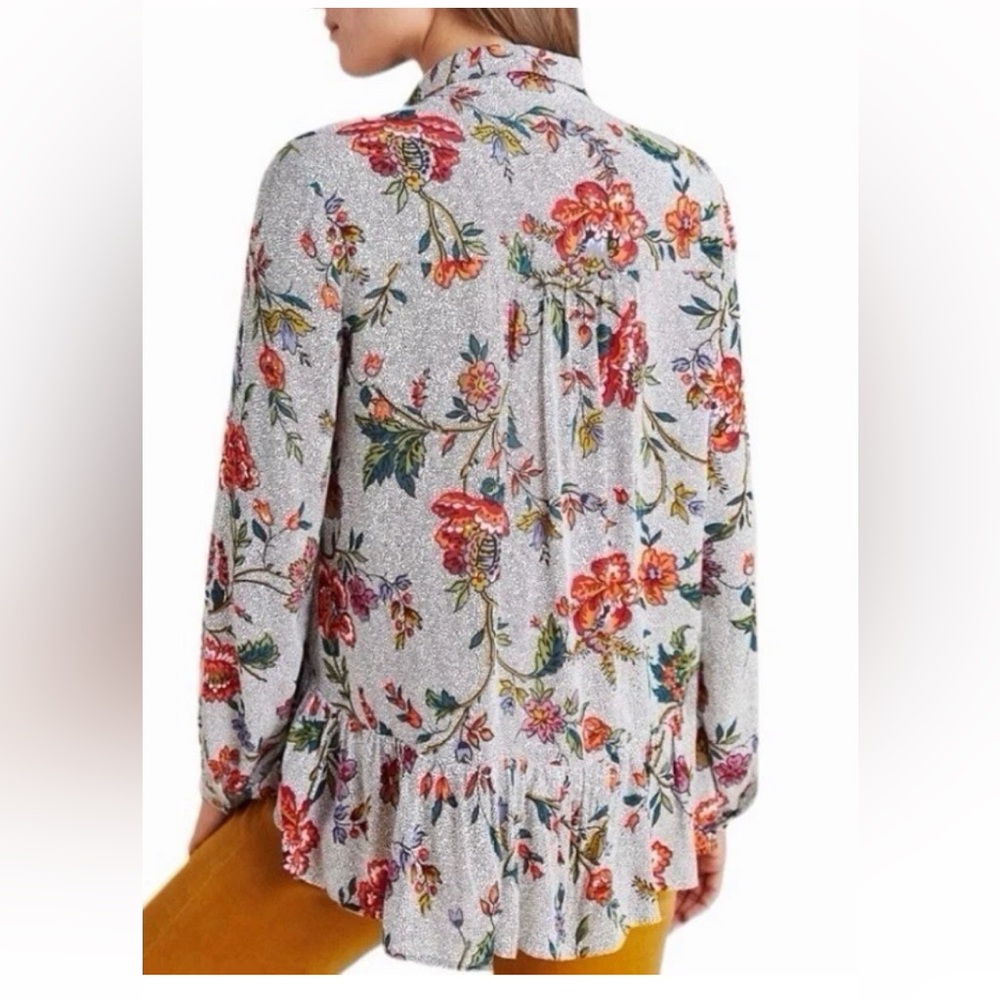 Anthropology Floral Blouse Top Size 14 Women’s New Condition Beautiful - Picture 2 of 15